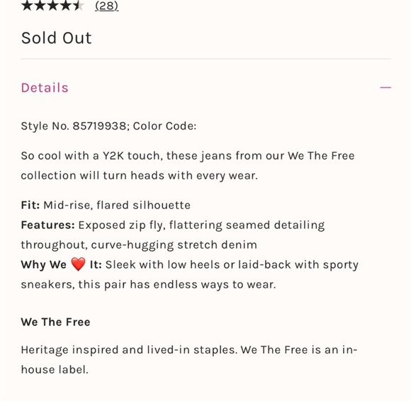 Free People We the free Mamba Mid-Rise Flare Jeans sz 28 Zip Fly - Picture 5 of 12